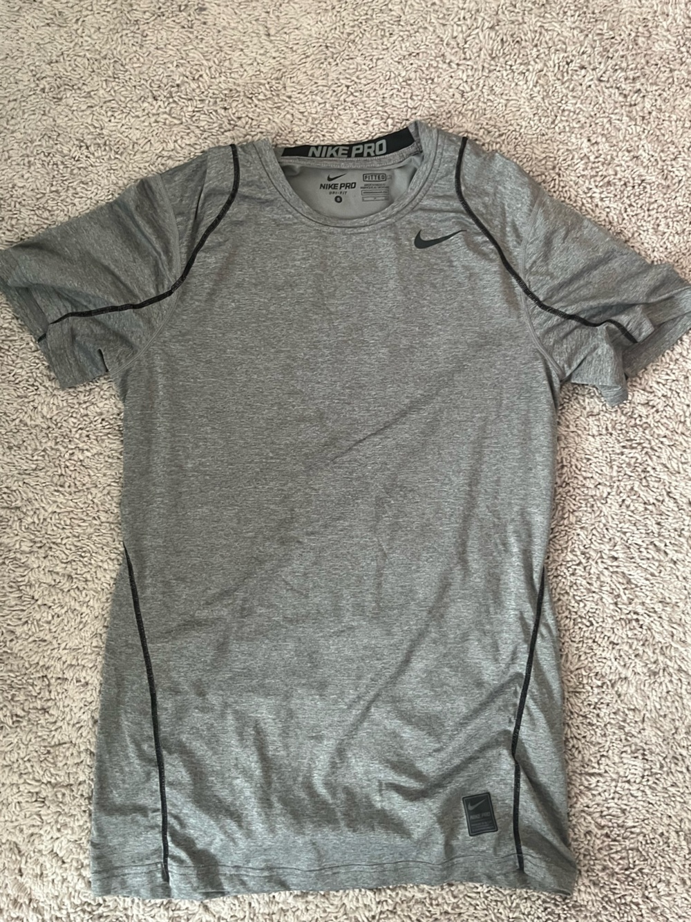 Nike Pro Men's Heather Gray Short-Sleeve Performance Tee